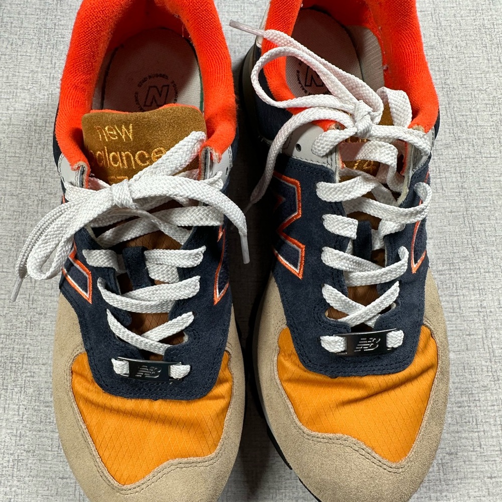 New Balance 574 with Orange and Tan Accents - Picture 4 of 8